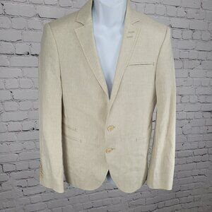Zara Man Denim Couture Ivory 2 Button Notch Blazer Sport Coat Size 36